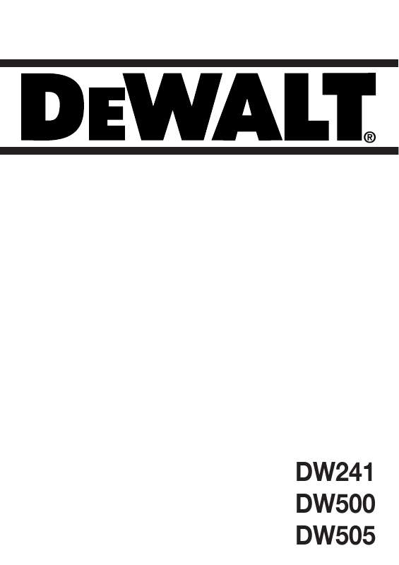 Guide utilisation DEWALT DW505K  de la marque DEWALT