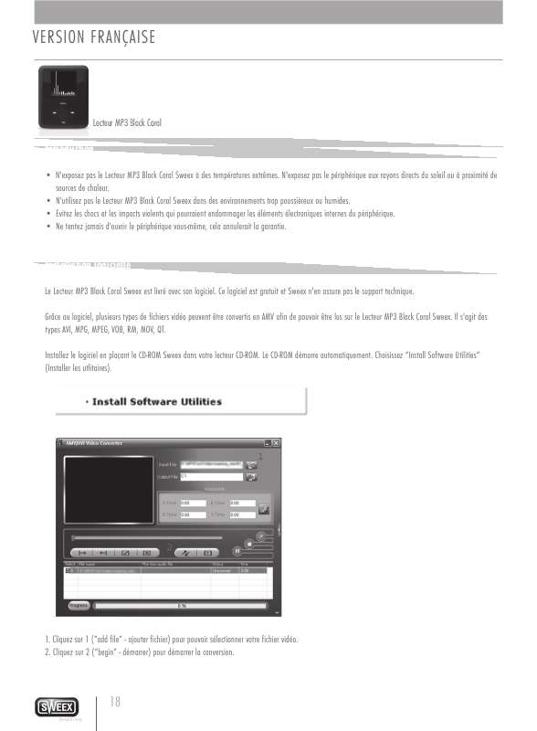 Guide utilisation SWEEX MP450  de la marque SWEEX