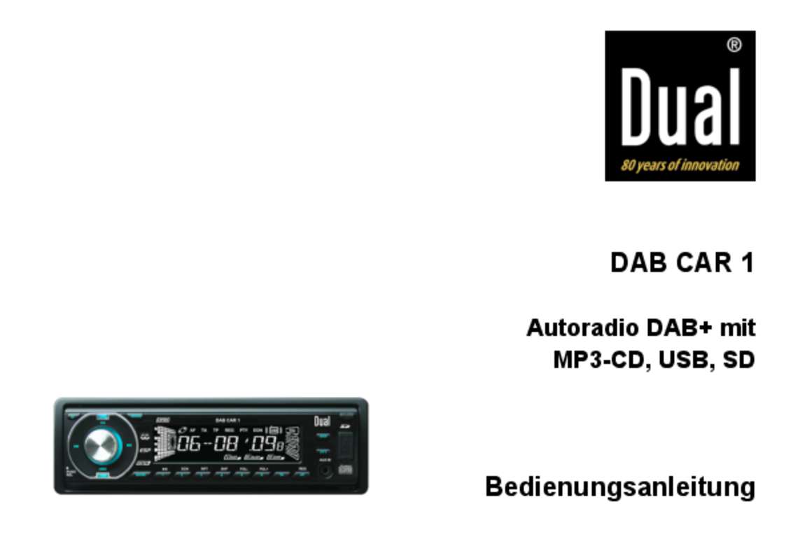 Guide utilisation DUAL DAB CAR 1  de la marque DUAL