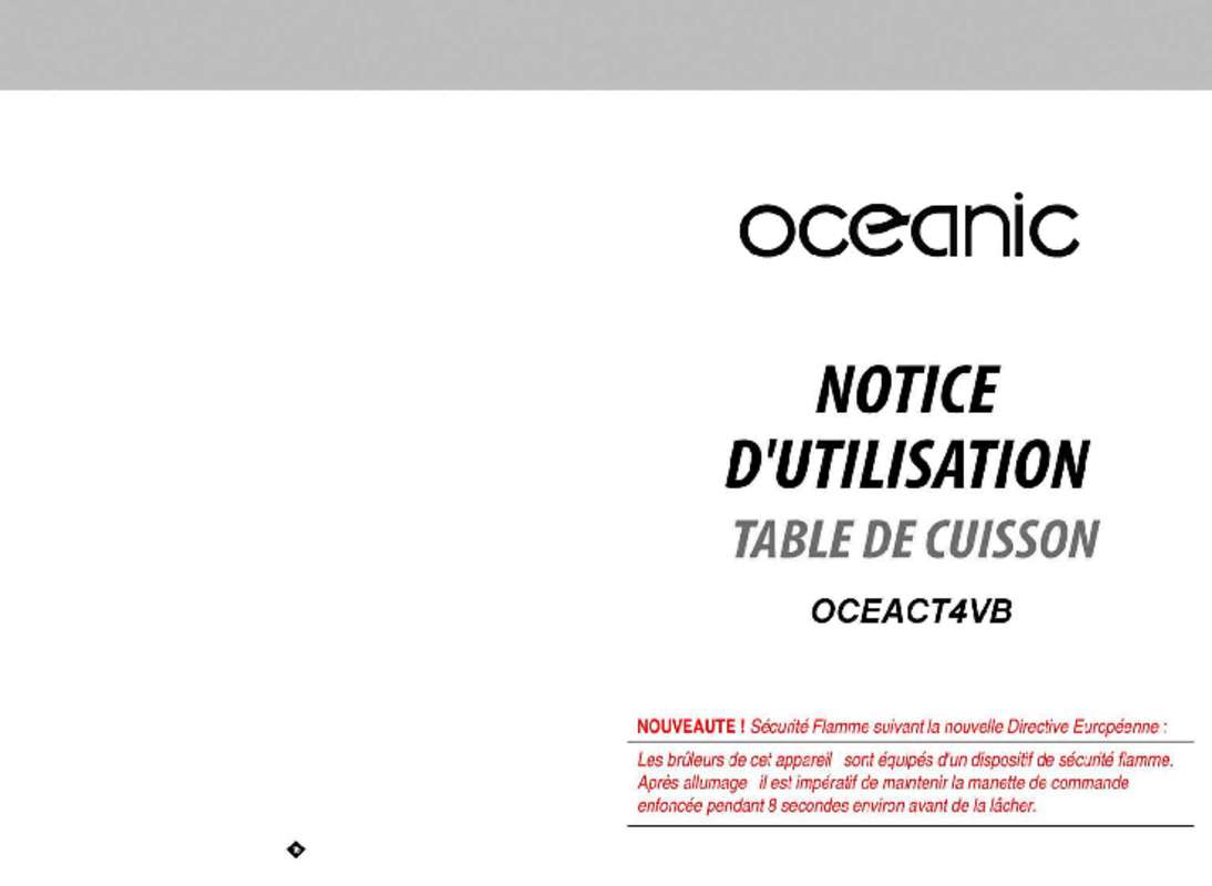 Guide utilisation  OCEANIC OCEACT4VB  de la marque OCEANIC