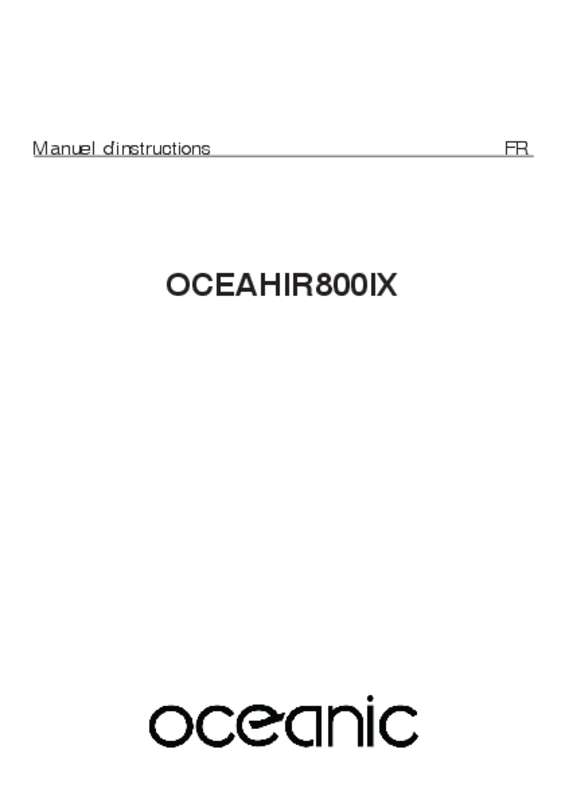 Guide utilisation  OCEANIC OCEAHIR800IX  de la marque OCEANIC