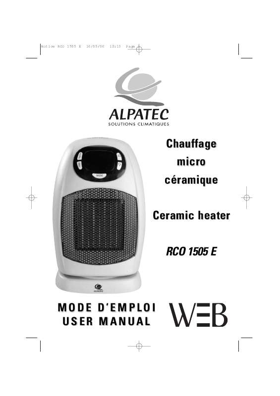 Guide utilisation ALPATEC RCO 1505 E  de la marque ALPATEC