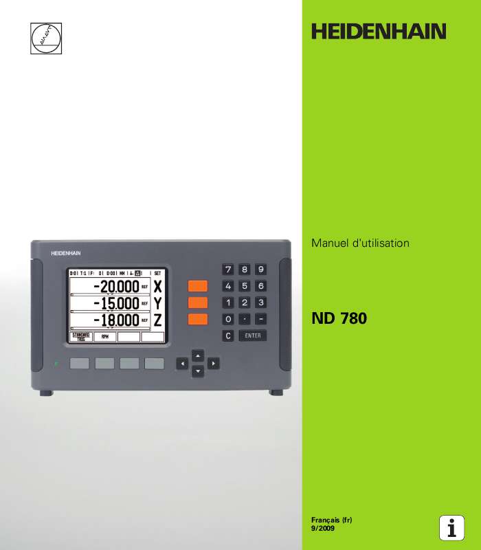 Guide utilisation  HEIDENHAIN ND 780  de la marque HEIDENHAIN