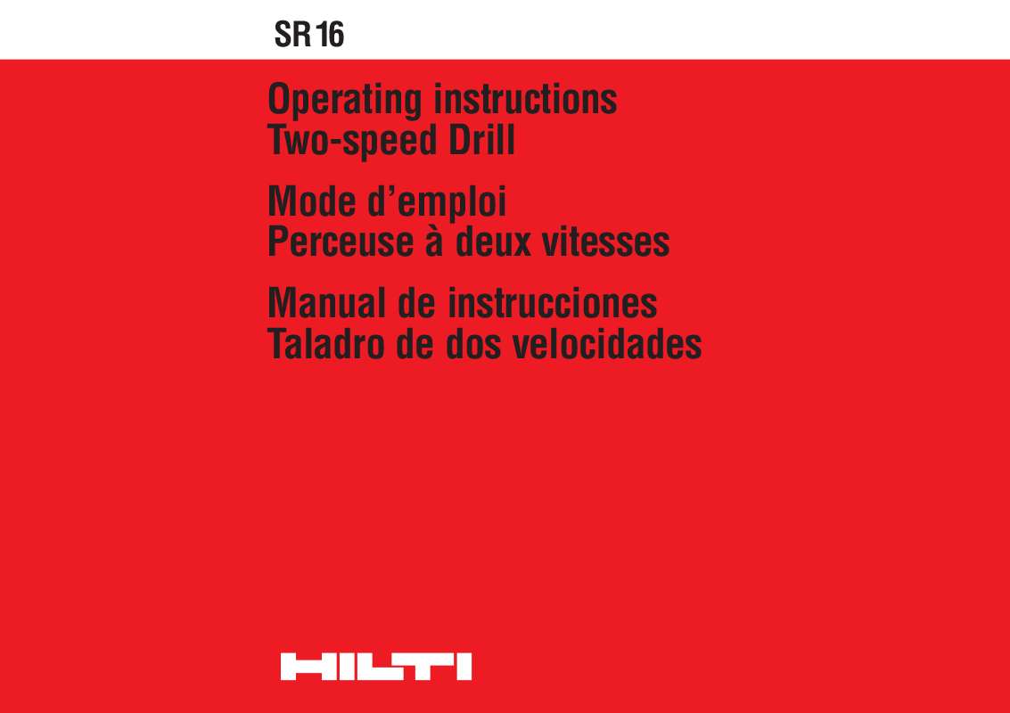 Guide utilisation HILTI SR16  de la marque HILTI