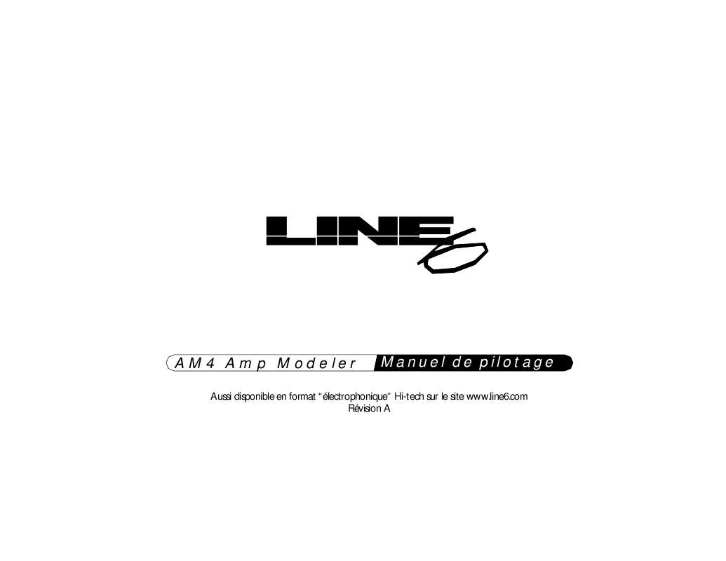 Guide utilisation LINE 6 AM4  de la marque LINE 6