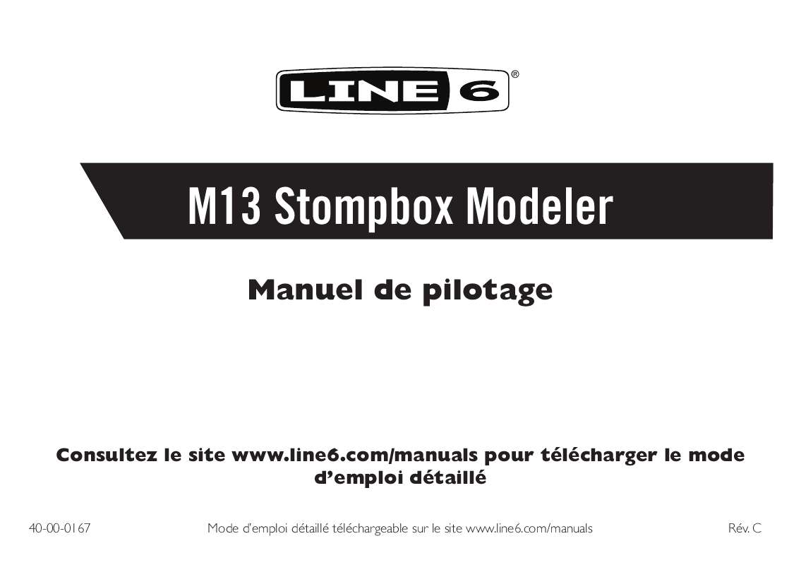 Guide utilisation LINE 6 M13 STOMPBOX MODELER  de la marque LINE 6