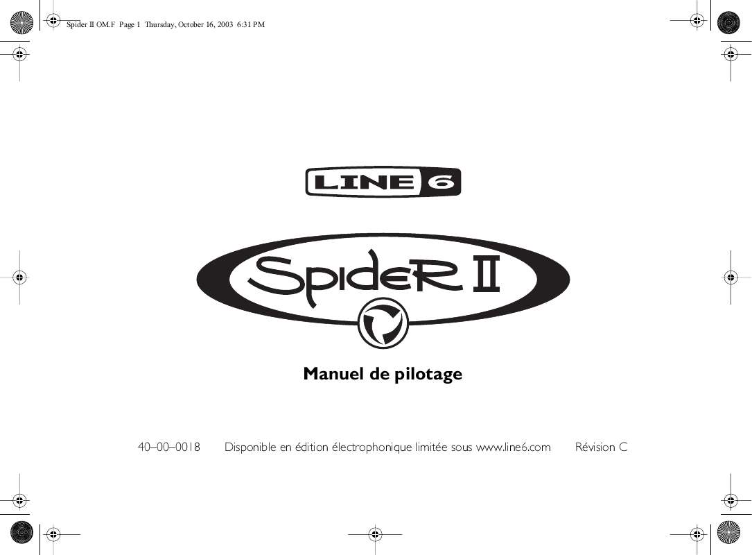 Guide utilisation LINE 6 SPIDER II  de la marque LINE 6