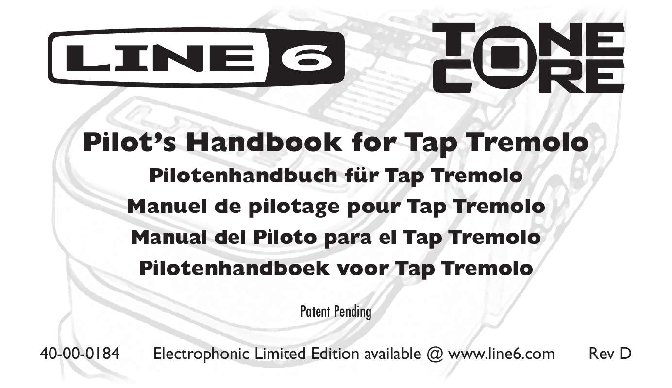 Guide utilisation LINE 6 TAP TREMOLO  de la marque LINE 6