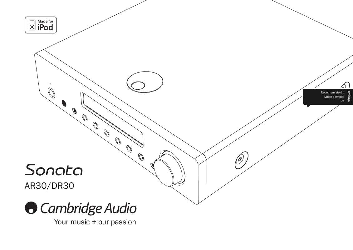 Guide utilisation CAMBRIDGE AUDIO SONATA AR30  de la marque CAMBRIDGE AUDIO