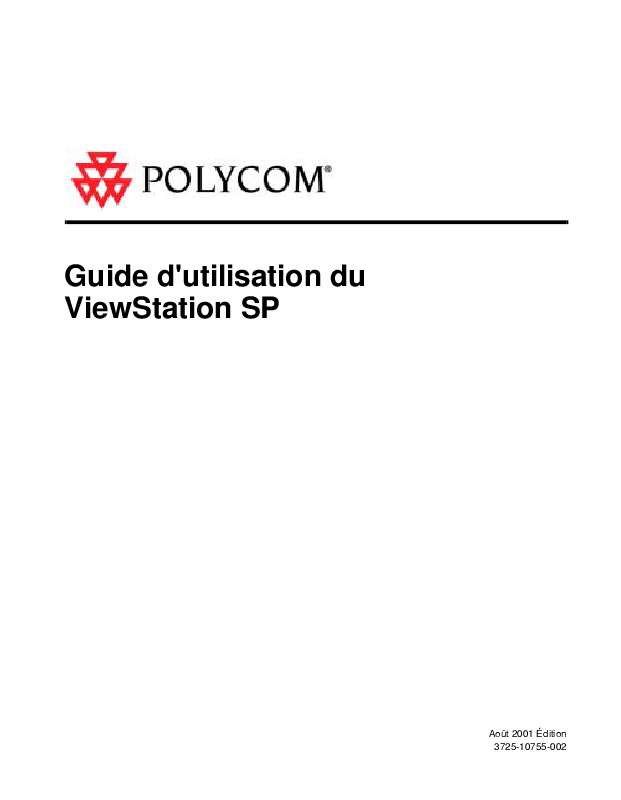 Guide utilisation POLYCOM VIEWSTATION SP  de la marque POLYCOM