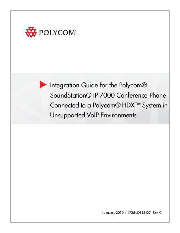 Guide utilisation POLYCOM SOUNDSTATION IP 7000 CONFERENCE PHONE  de la marque POLYCOM