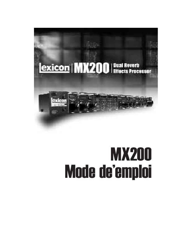 Guide utilisation  LEXICON MX200  de la marque LEXICON