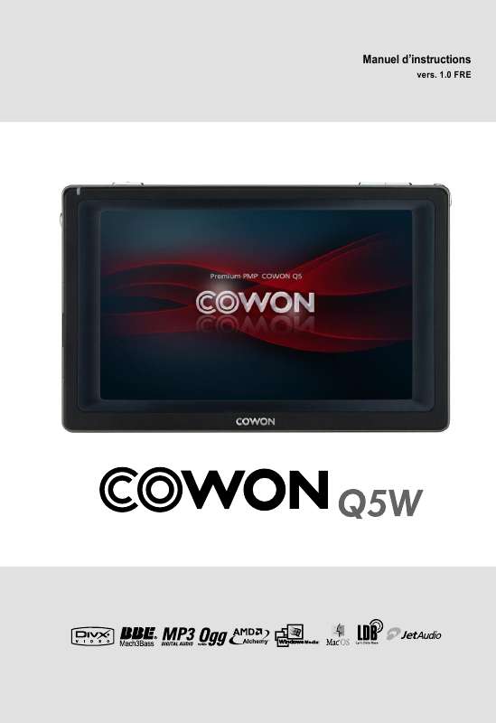 Guide utilisation COWON Q5W  de la marque COWON