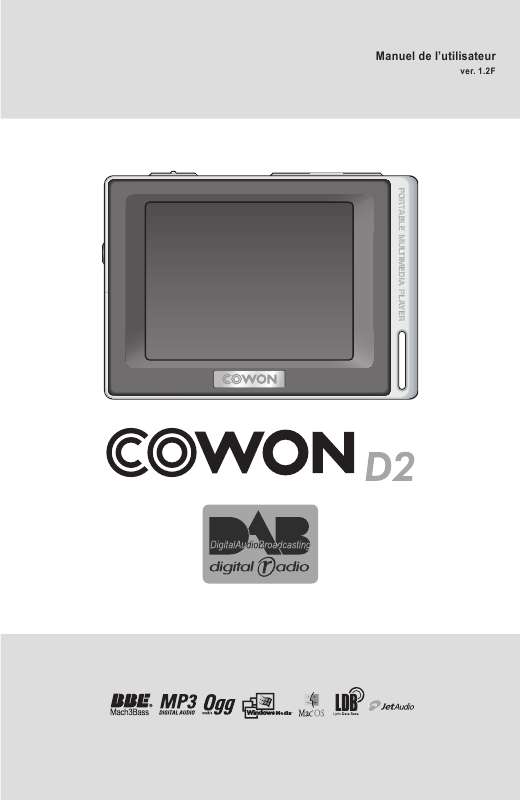 Guide utilisation COWON D2 DAB  de la marque COWON