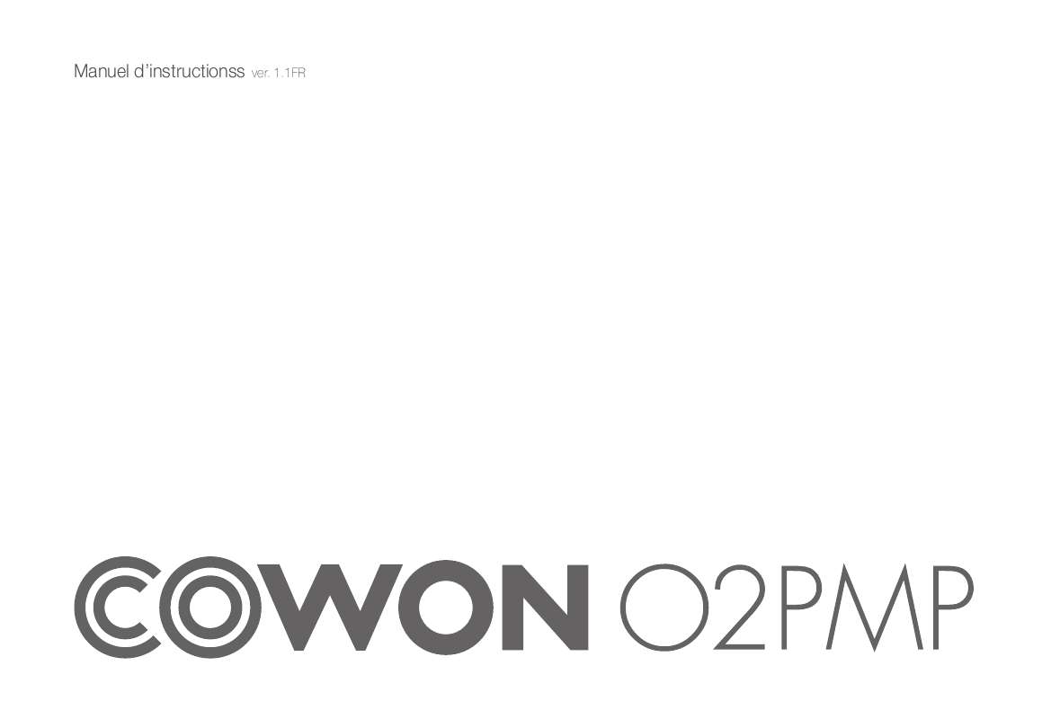 Guide utilisation COWON O2PMP  de la marque COWON