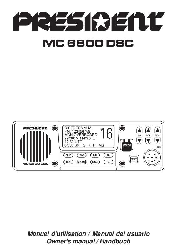 Guide utilisation  PRESIDENT MC 6800 DSC  de la marque PRESIDENT