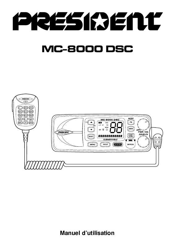 Guide utilisation  PRESIDENT MC-8000 DSC  de la marque PRESIDENT
