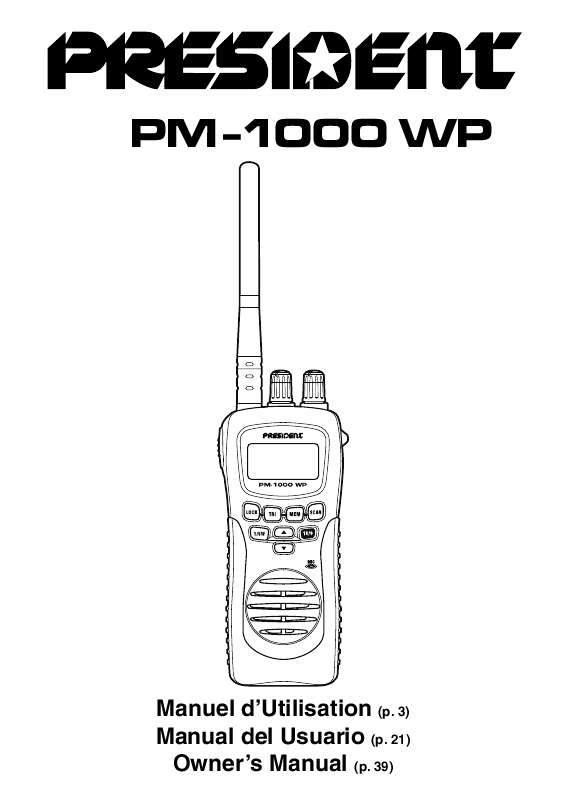 Guide utilisation  PRESIDENT PM-1000 WP  de la marque PRESIDENT