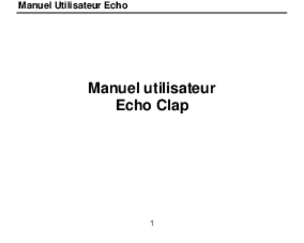 Guide utilisation ECHO CLAP  de la marque ECHO