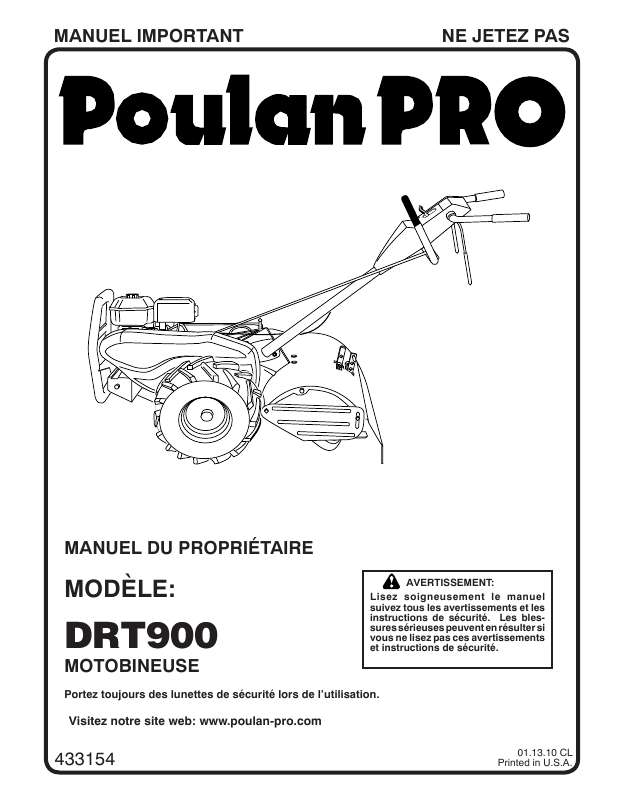 Guide utilisation  POULAN DRT900  de la marque POULAN
