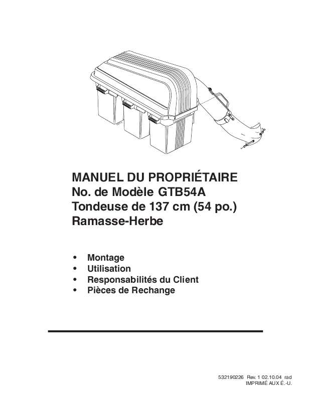 Guide utilisation  POULAN GTB54A  de la marque POULAN