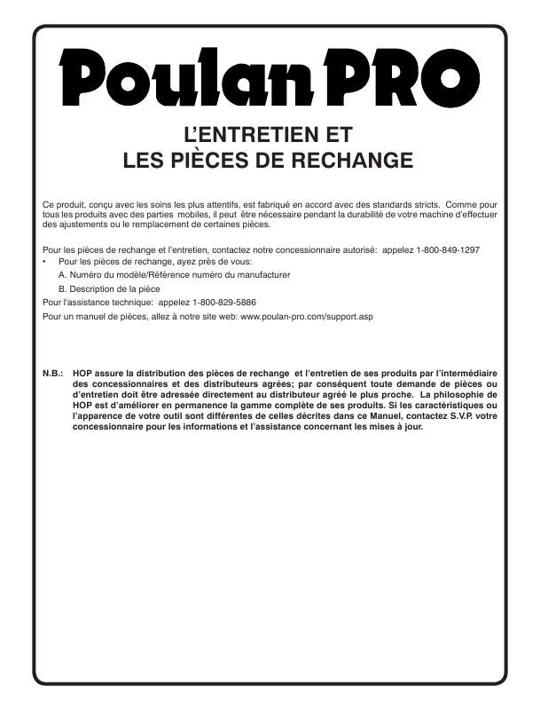 Guide utilisation  POULAN HDF825X  de la marque POULAN