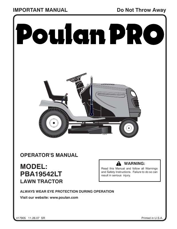 Guide utilisation  POULAN PBA19542LT  de la marque POULAN