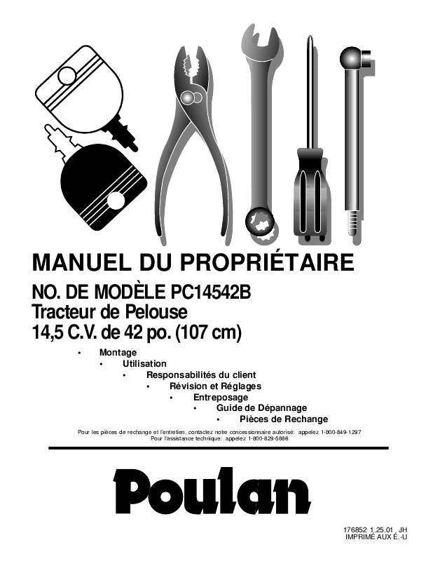 Guide utilisation  POULAN PC14542B  de la marque POULAN