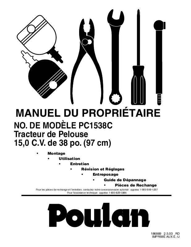 Guide utilisation  POULAN PC1538C  de la marque POULAN