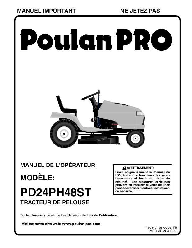 Guide utilisation  POULAN PD24PH48ST  de la marque POULAN