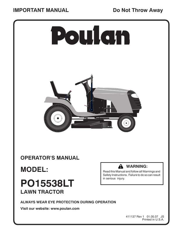 Guide utilisation  POULAN PO15538LT  de la marque POULAN