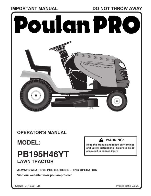 Guide utilisation  POULAN PRO PB195H46YT  de la marque POULAN