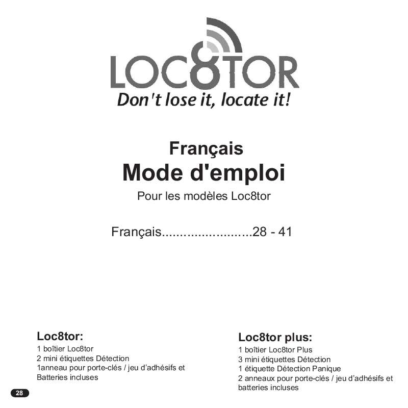 Guide utilisation  LOC8TOR LOC8TOR PLUS  de la marque LOC8TOR