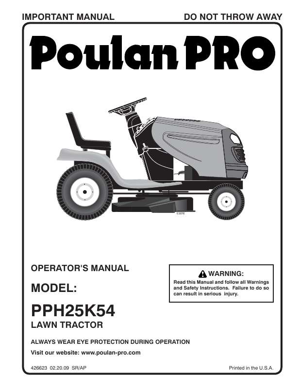Guide utilisation  POULAN PRO PPH25K54  de la marque POULAN
