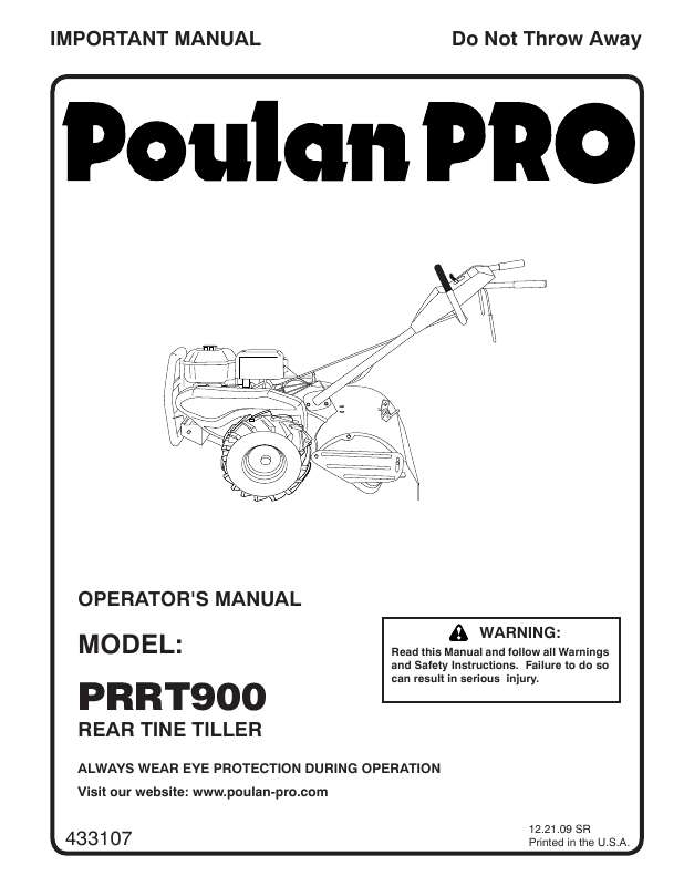 Guide utilisation  POULAN PRRT900  de la marque POULAN
