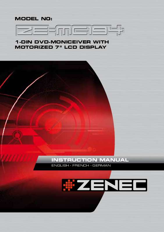 Guide utilisation ZENEC ZE-MC194  de la marque ZENEC