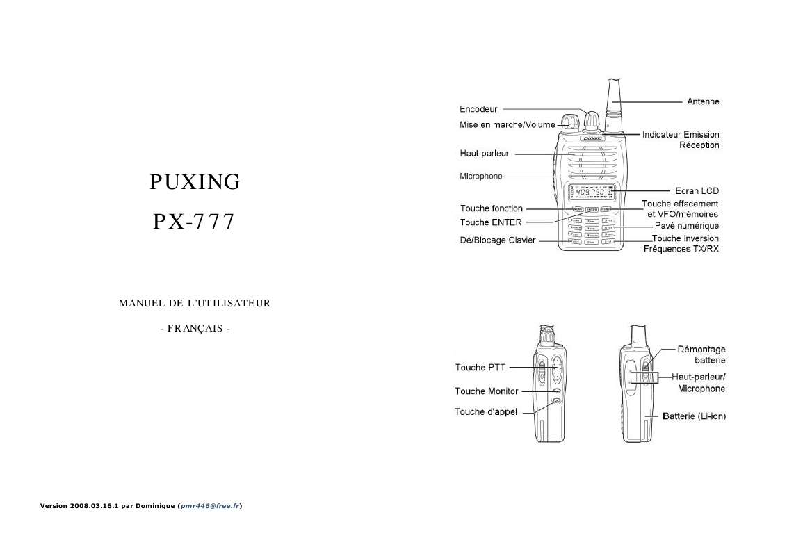 Guide utilisation  PUXING PX-777  de la marque PUXING