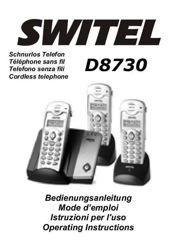 Guide utilisation  SWITEL D8730  de la marque SWITEL