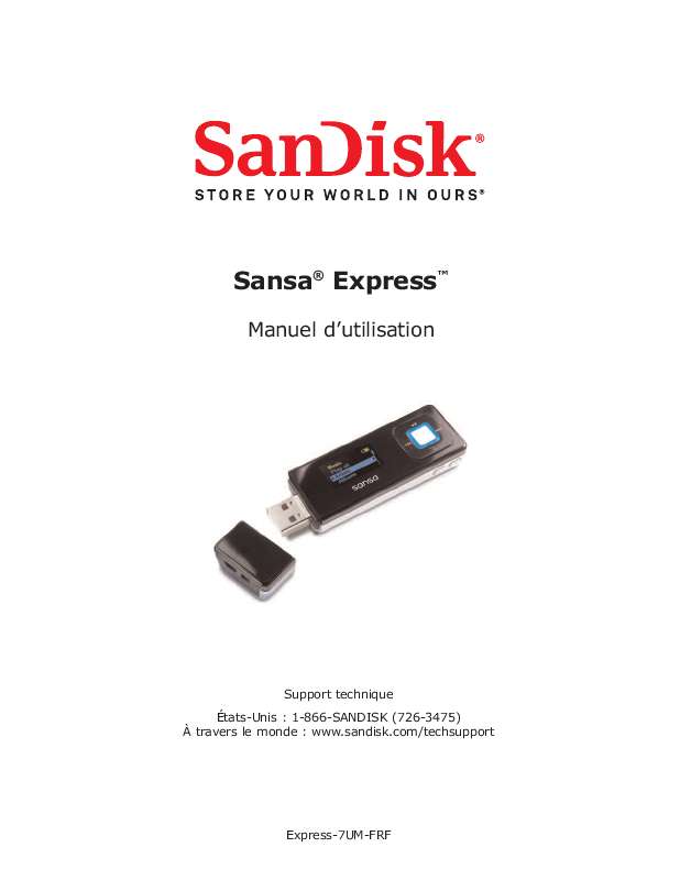 Guide utilisation SANDISK SANSA EXPRESS  de la marque SANDISK