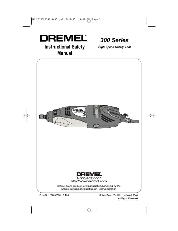 Guide utilisation DREMEL 300  de la marque DREMEL