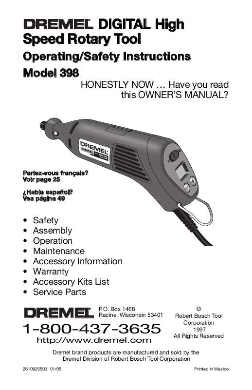 Guide utilisation DREMEL 398  de la marque DREMEL