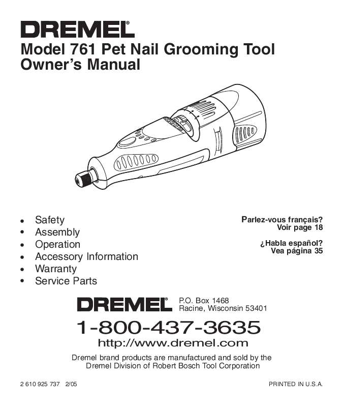 Guide utilisation DREMEL 761  de la marque DREMEL