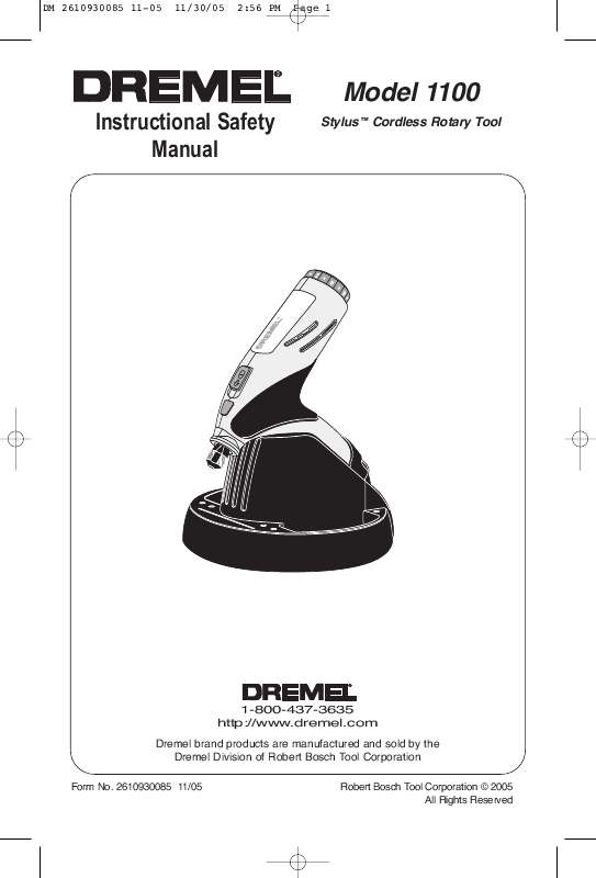 Guide utilisation DREMEL 1100  de la marque DREMEL
