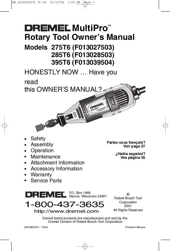 Guide utilisation DREMEL 276T6  de la marque DREMEL