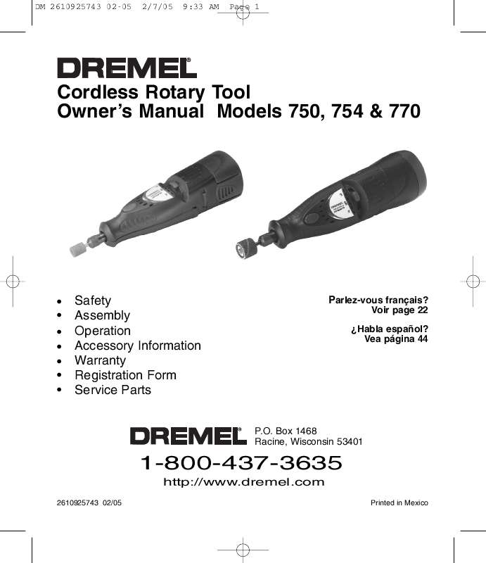 Guide utilisation DREMEL 750  de la marque DREMEL
