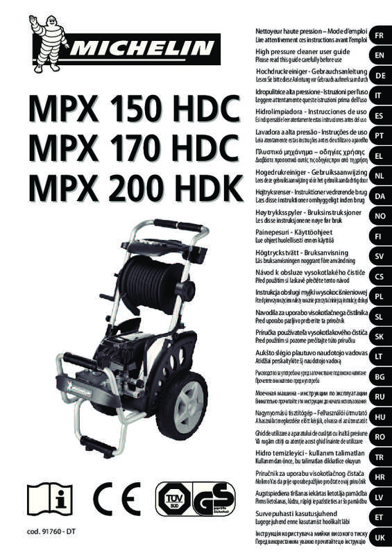Guide utilisation MICHELIN MPX 150 HDC RLW240053000W  de la marque MICHELIN