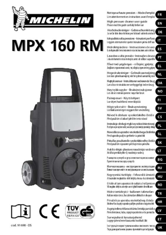 Guide utilisation MICHELIN MPX 160 PRM13917  de la marque MICHELIN
