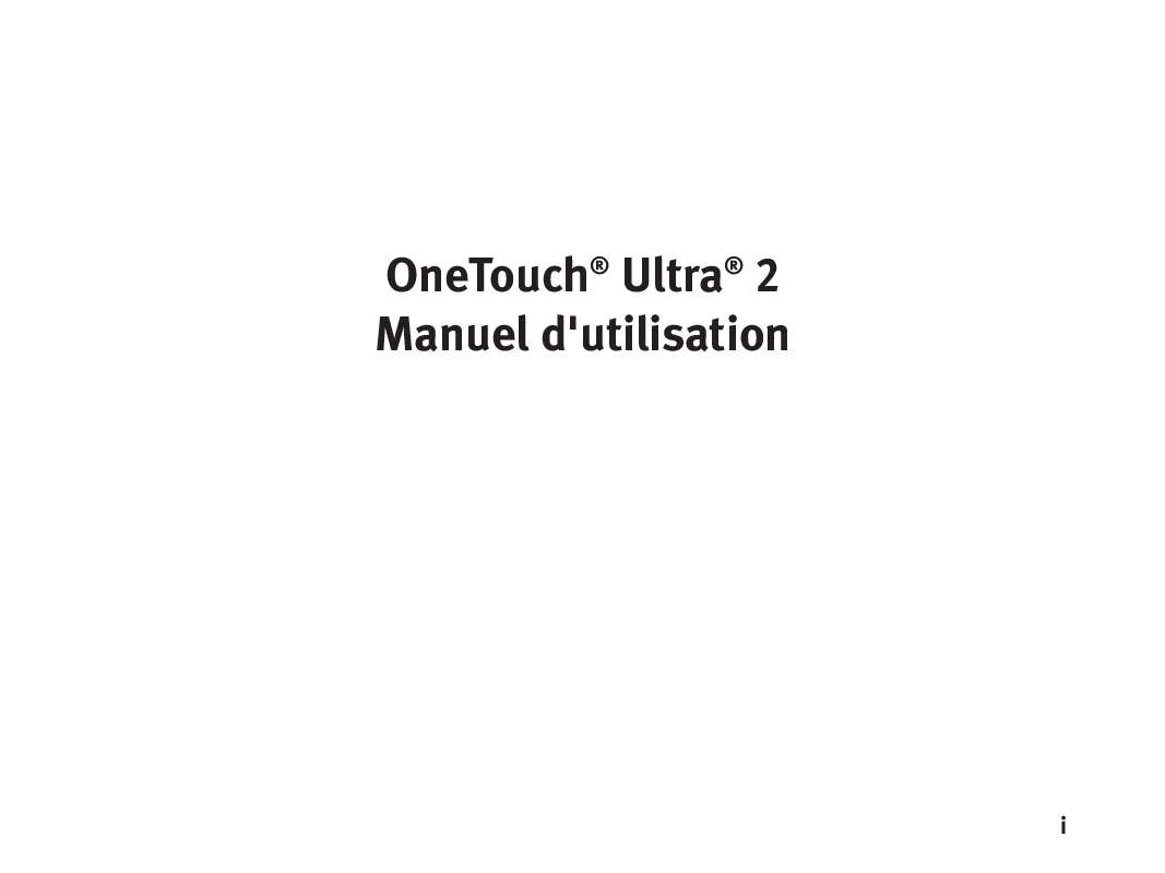 Guide utilisation  LIFESCAN ONETOUCH ULTRA2  de la marque LIFESCAN