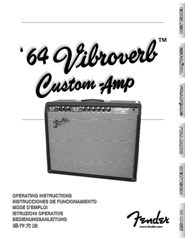 Guide utilisation  FENDER 64 VIBROVERB CUSTOM-AMP  de la marque FENDER