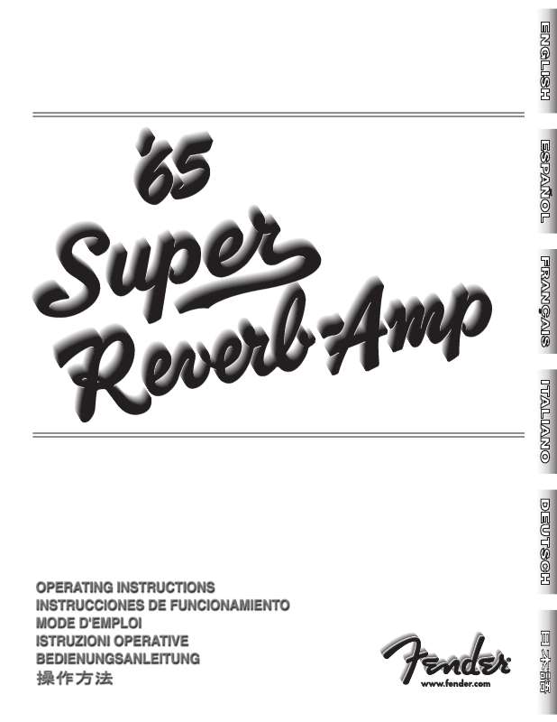 Guide utilisation  FENDER 65 SUPER REVERB-AMP  de la marque FENDER